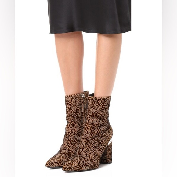 *NWT* Alexander Wang / Kirby Flocked Suede Ankle Boots / Leopard / 37.5 UK (7US) - Picture 9 of 11